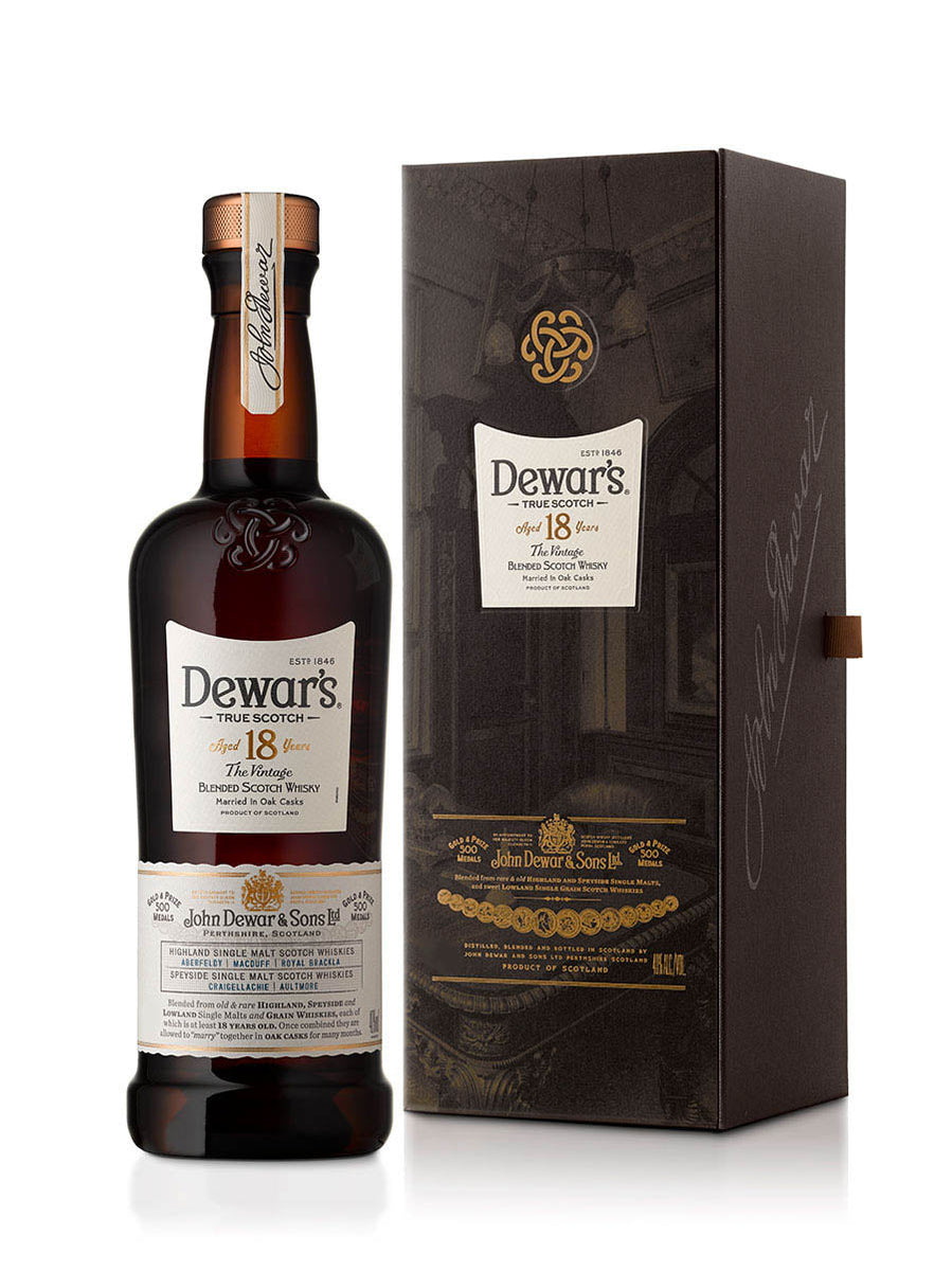 Dewar's Vintage 18 Year Blended Scotch Whisky Emerson Duty Free