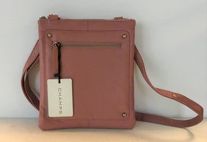 LEATHER CROSS BODY BAG PINK